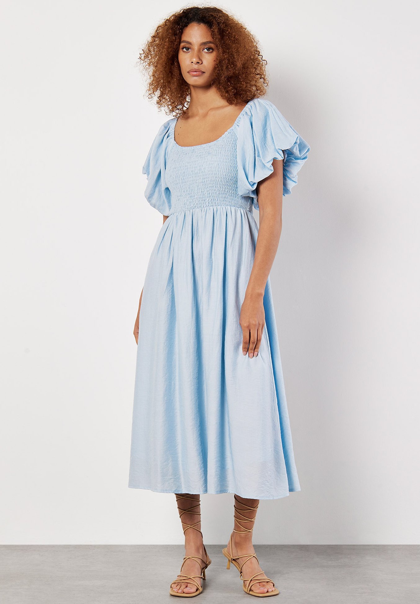 light blue milkmaid dress The Baby Blue Milkmaid Dress main image 0