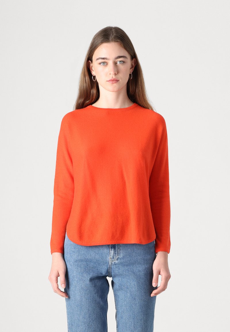 Davida Cashmere CURVED SWEATER - Džemperis - blood orange