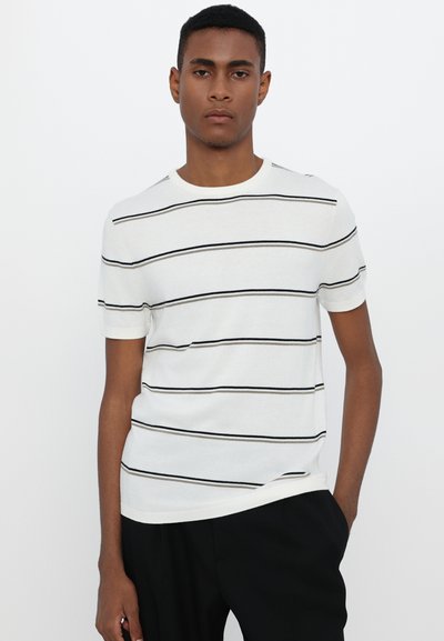Ron Dorff STRIPED - Μπλουζάκι με στάμπα - off white