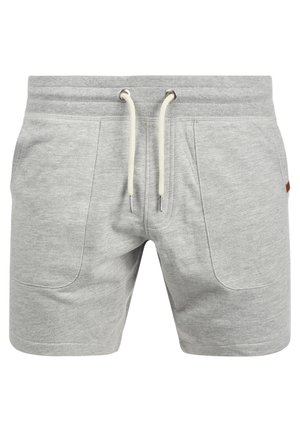 Pelēki kokvilnas šorti ar elastīgu jostasvietu, aukliņu saitēm un divām priekšējām kabatām. Tekstūrēta auduma ar brīvu piegriezumu.
