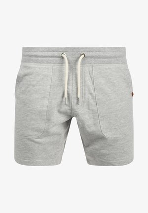 Pelēki kokvilnas šorti ar elastīgu jostasvietu, aukliņu saitēm un divām priekšējām kabatām. Tekstūrēta auduma ar brīvu piegriezumu.