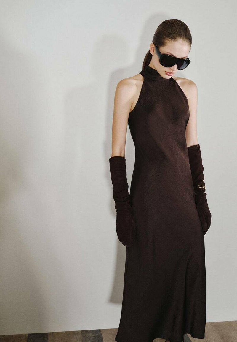brown dress with gloves Women's Wrist Length Beige Day Glove | The Isabelle Glove main image 0