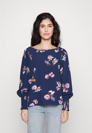 Vero Moda Petite VMLYDIA SMOCK  - Μπλούζα - navy blazer/lana