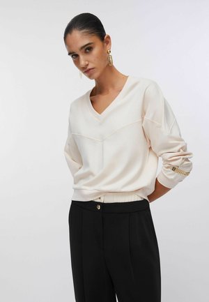 WITH CHAIN DETAILS - Melegítőfelső - off white