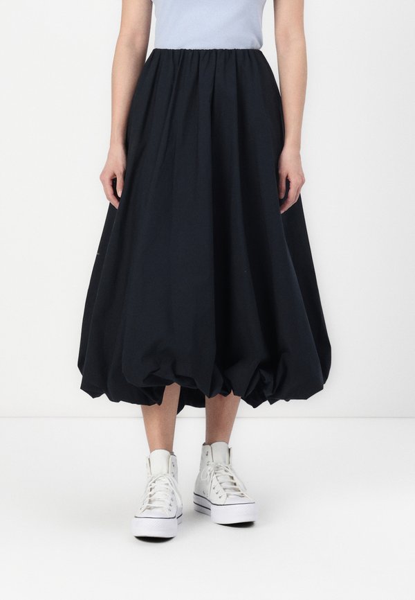 Mid Rise Bubble Hem Maxi Skirt - A-line skirt