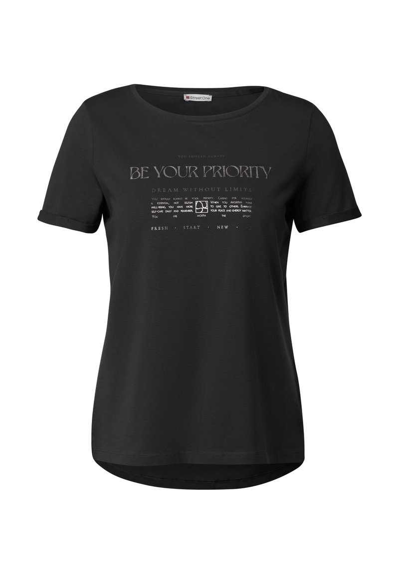 Street One MIT FOLIEN-WORDING T-shirt imprimé grau/gris