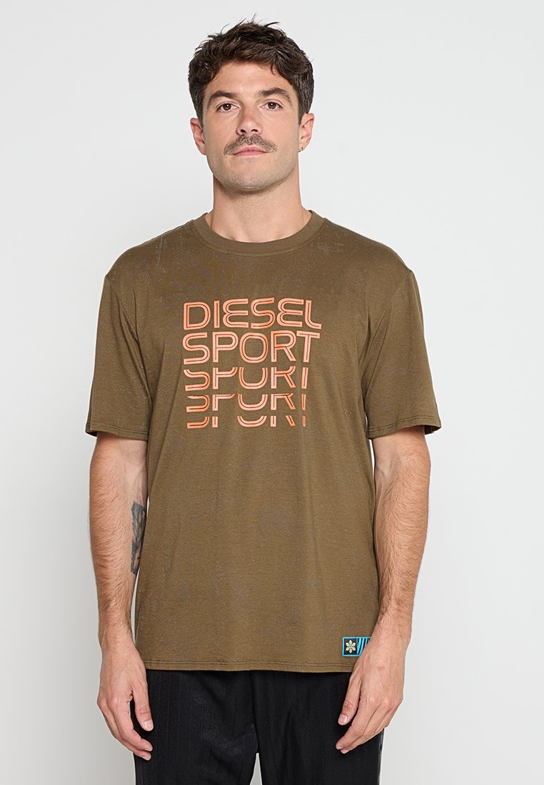 Diesel T-shirt print groen