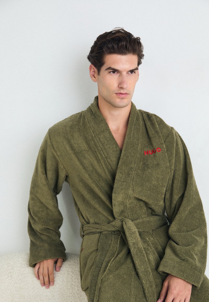 HUGO TERRY GOWN - Dressing gown - open green/khaki - Zalando