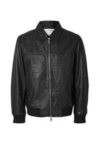 SLHDEON JACKET - Leather jacket - black