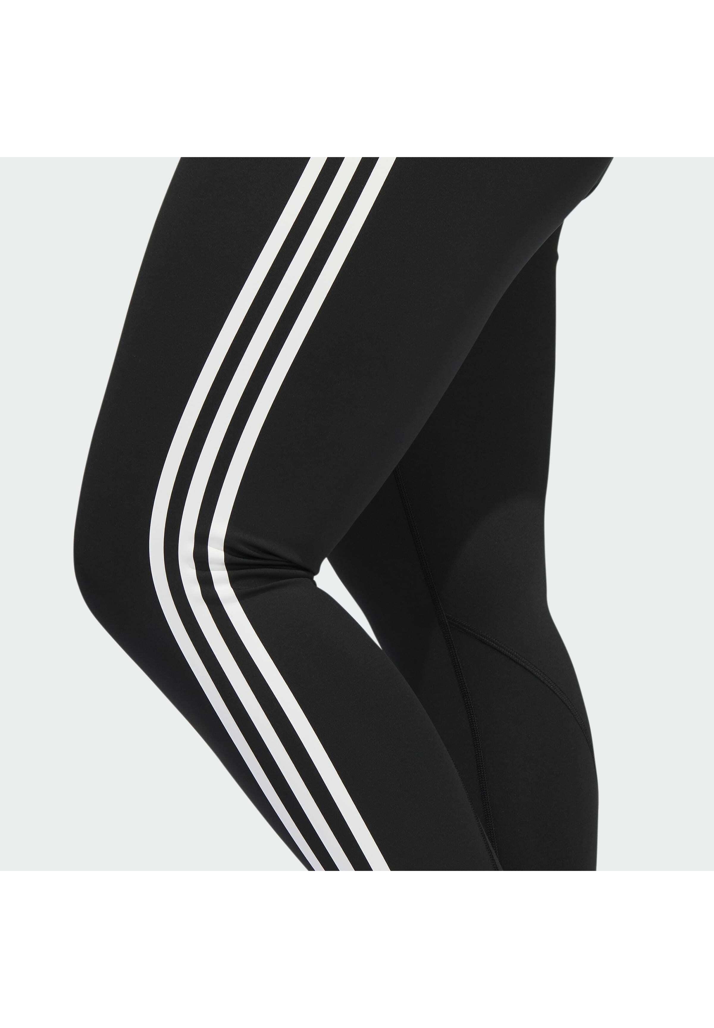 Adidas Optime Trainicons 3-Stripes 7/8 Tights (Plus Size) - Black M