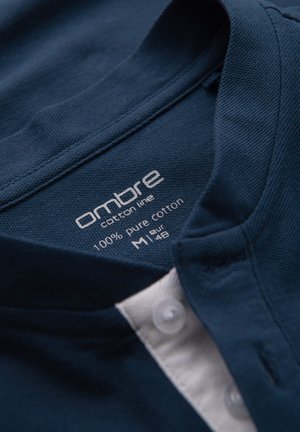 Ombre, COLLARLESS - Polo - navy blue