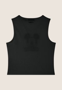 Top corto senza maniche nero con un sottile motivo della faccia di Topolino e un piccolo logo "FREDDY" sulla parte superiore della schiena.