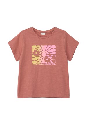s.Oliver MIT FRONT - T-Shirt print - rubinrot