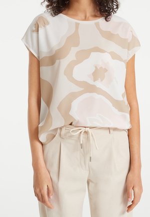 T-shirt med print - beige