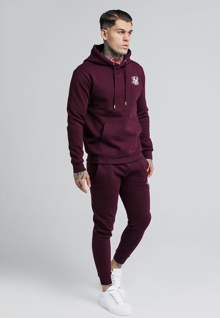 SIKSILK MUSCLE FIT OVERHEAD HOODIE - Jersey con capucha - burgundy/burdeos  - Zalando.es