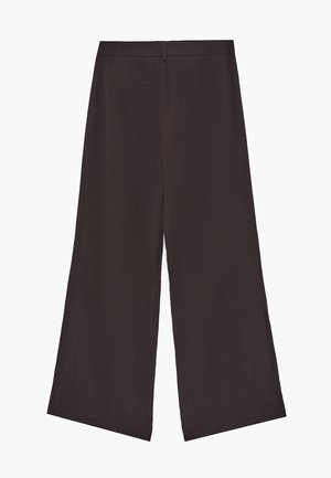 OXXO, OXXO PLEATED DETAIL REGULAR WAIST WIDE LEG PANTS - Broek - ganache