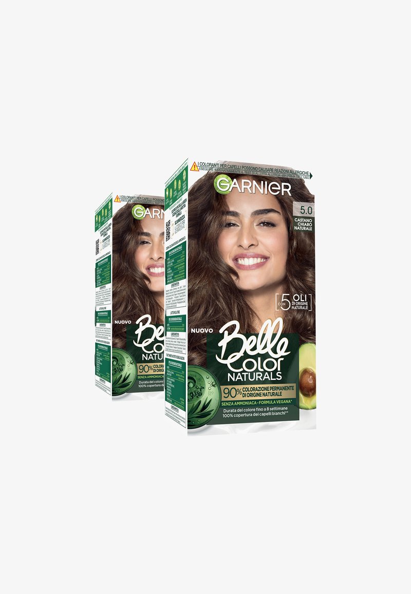 Garnier GARNIER TINTA CAPELLI BELLE COLOR NATURALS COLORAZIONE PERMANENTE SENZA AMMONIACA AL 90% DI ORIGINE NATURALE - 2 PACK - Tinte capelli - castano chiaro naturale