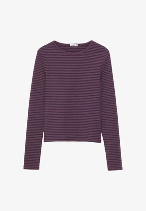 PULL&BEAR, SLIM FIT LONG SLEEVED T-SHIRT - T-SHIRT - Maglietta a manica lunga - mottled purple