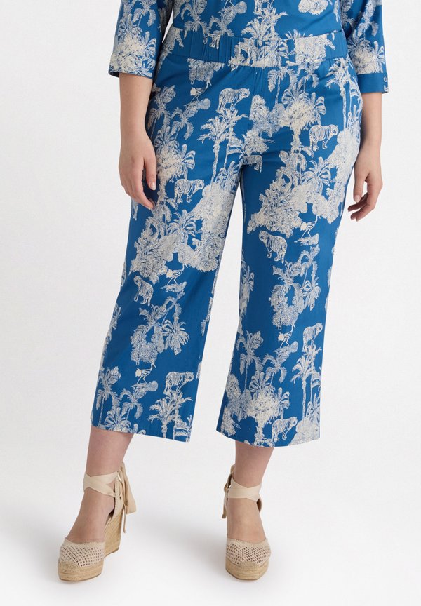 AMPI DALLA STAMPA GIUNGLA - Stoffhose - blu