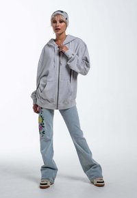 Ed Hardy MONO ACID FLAMING SKULL  - Zip-up sweatshirt - grey