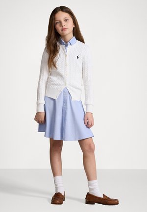 MINI CABLE COTTON CARDIGAN - Kardigán - optic white/navy