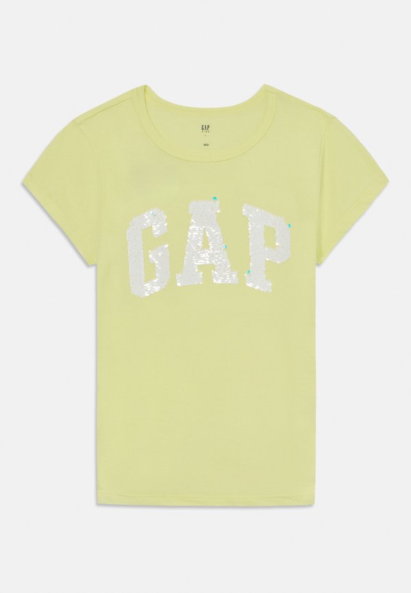 LOGO SIDE RUCHED TEE GIRLS - Print T-shirt - citron