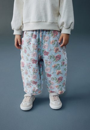 Next, PULLON BARREL - Straight leg jeans - blue floral print