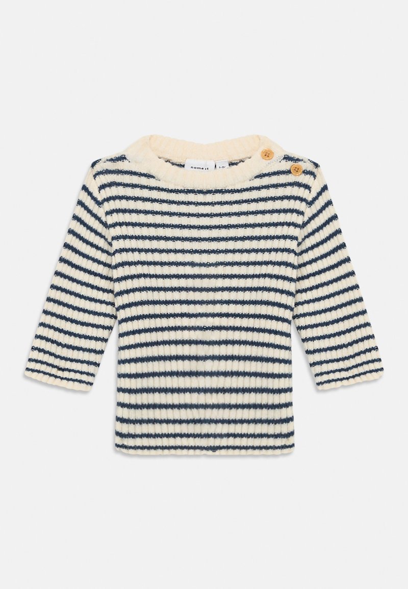 Name it NBMOSTRIPE UNISEX - Pulover - insignia blue/cloud dancer