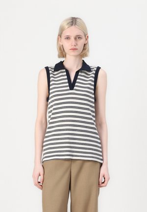 STRIPE STRUCTURE - Top - off white/navy
