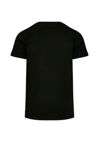 Sort kortærmet t-shirt lavet af bomuld, med en rund halsudskæring og en glat tekstur, med et enkelt ensfarvet design.
