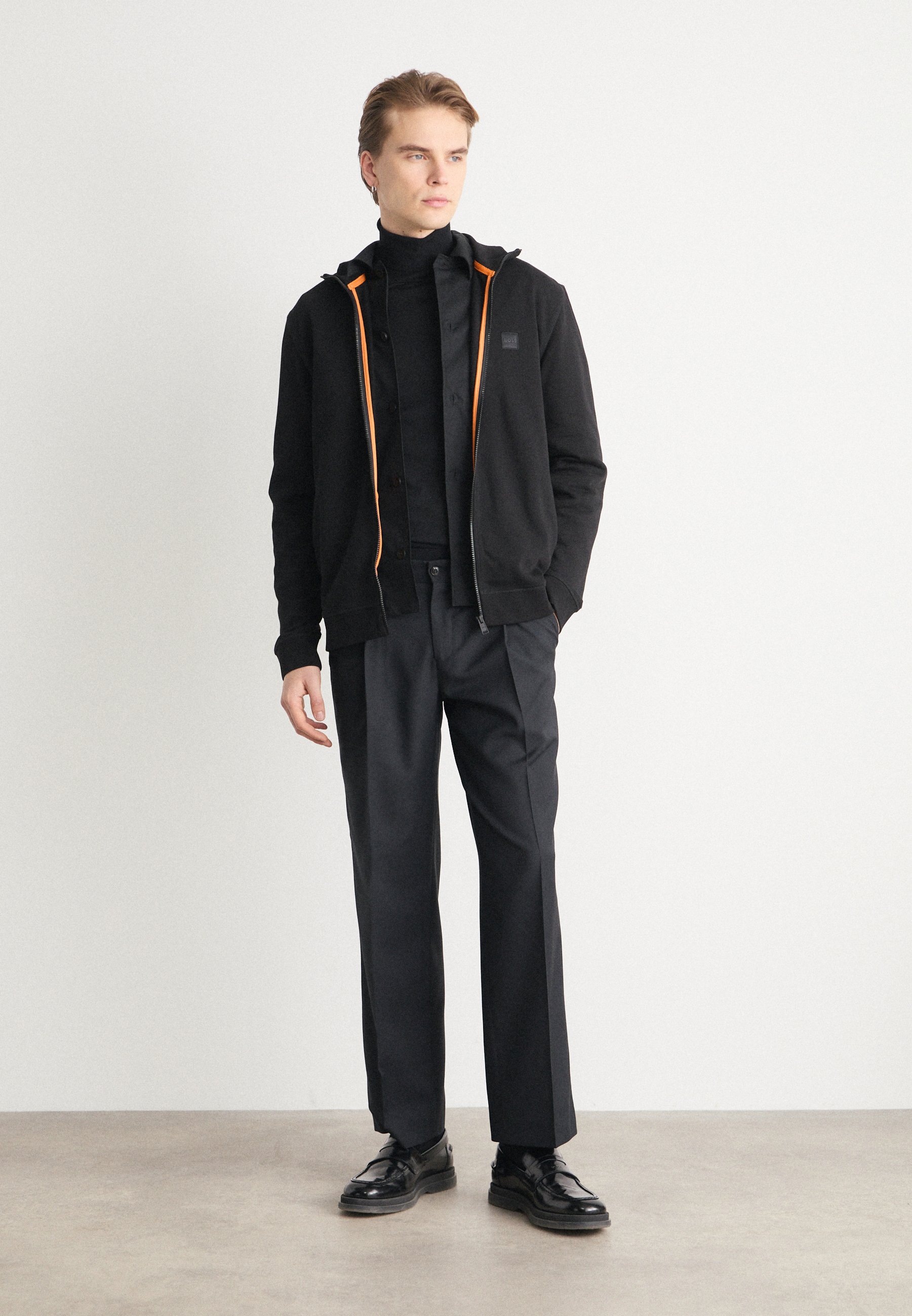 BOSS ZESTART - Zip-up sweatshirt - black - Zalando.co.uk