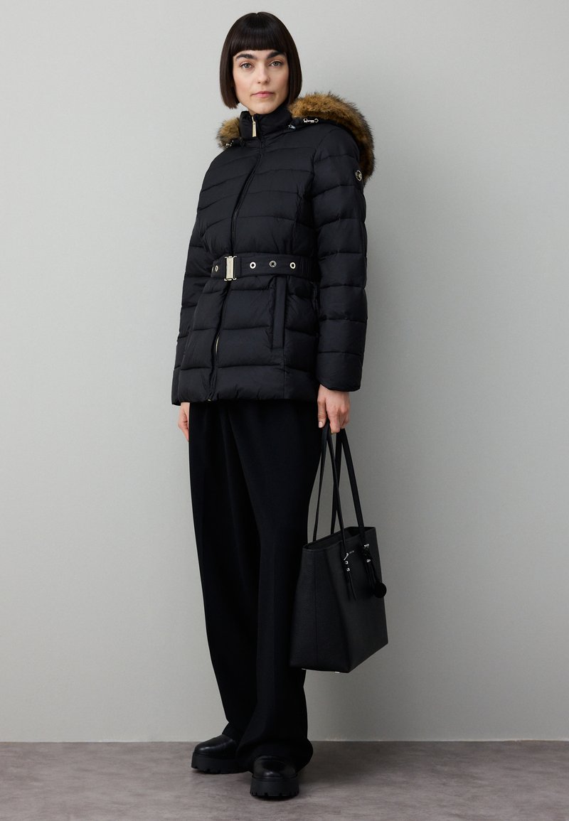 MICHAEL Michael Kors TRIMMED BELTED JACKET - Casaco de inverno - black