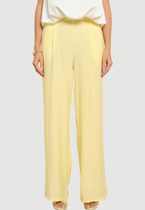 LolaLiza FLUID WIDE LEG TROUSERS  - Nohavice - yellow pastel