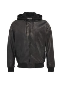 IKKS WITH REMOVABLE TRIM - Lederjacke - black