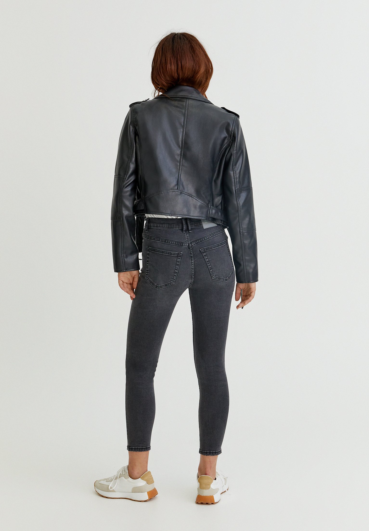 belted faux leather biker boots