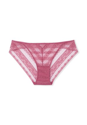 Kanten slip in zachtroze met bloemmotieven, met een semi-transparant ontwerp en een stevige tailleband voor comfort.