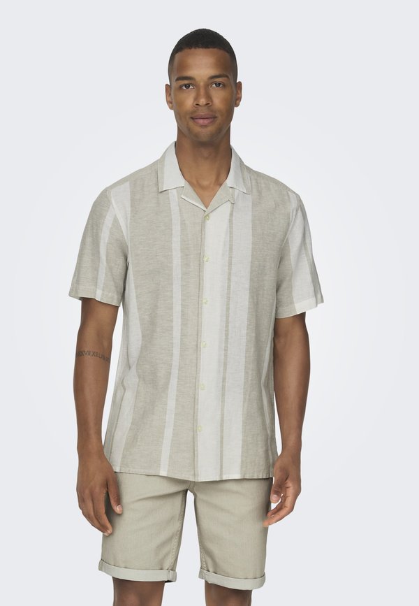 SCAIDEN STRIPERESORT NOOS - Shirt - vintage khaki