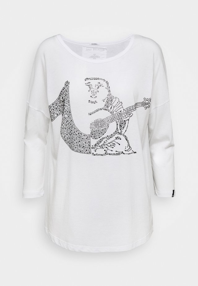 CREW BUDDHA HORSESHOE RHINESTONES - Long sleeved top - white