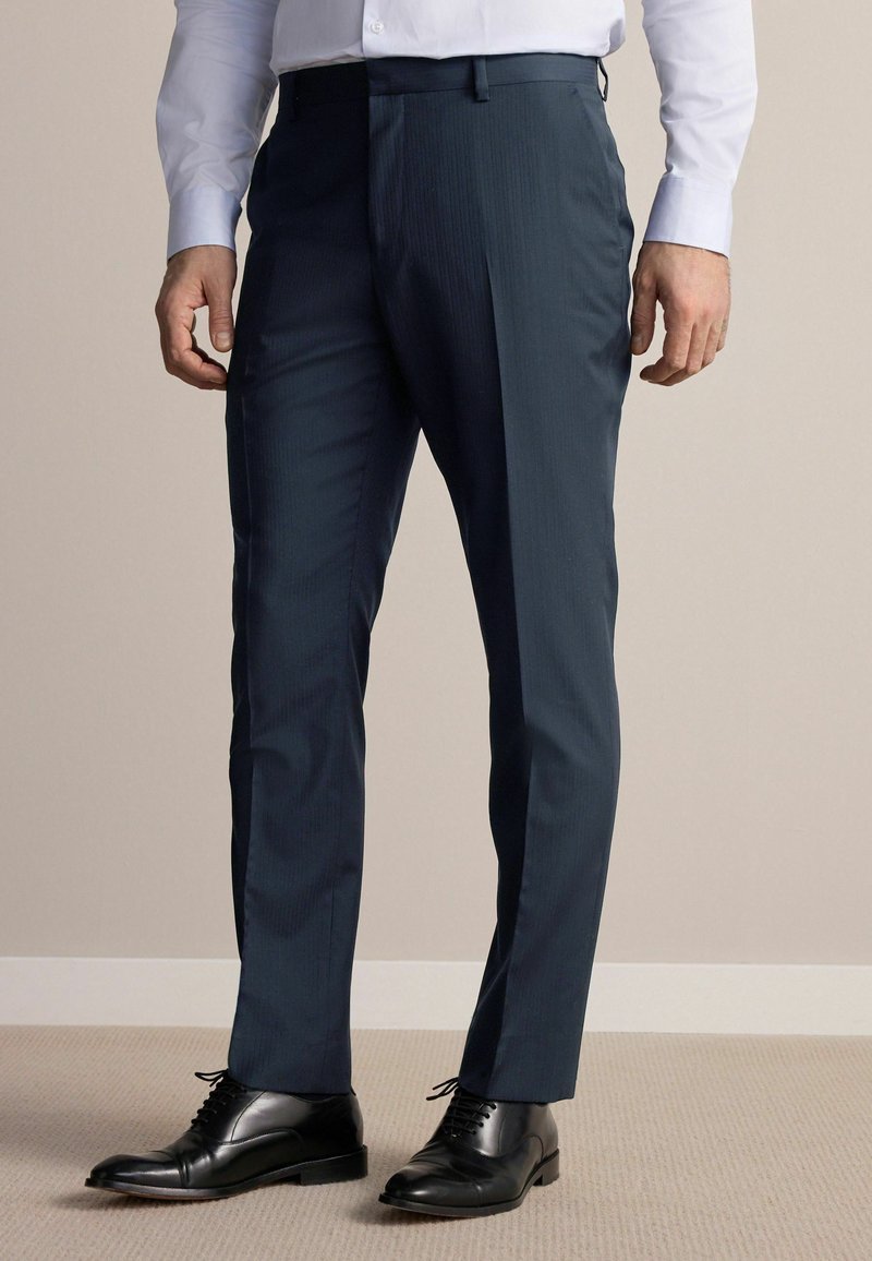 Next SLIM FIT SIGNATURE MARZOTTO ITALIAN - Suit trousers - navy blue/blue - Zalando Next SLIM FIT SIGNATURE MARZOTTO ITALIAN - Suit trousers - navy blue/blue - Zalando