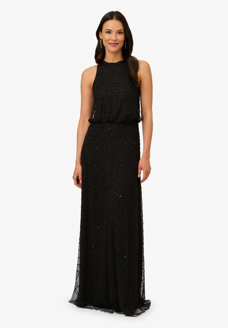 Adrianna Papell BEADED HALTER LONG  - Galajurk - black black