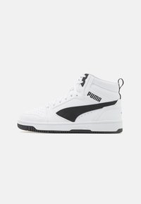 Puma - REBOUND V6 MID JR UNISEX - Augsti sporta apavi - white/black Miniatūras attēls 1