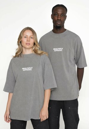 OVERSIZE CREST - Tričko s potlačou - black soda washed