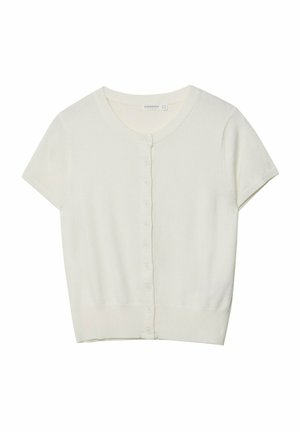 Stradivarius SHORT SLEEVE WITH BUTTONS - Cardigan - beige