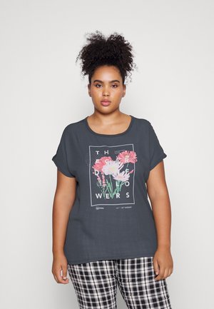 ONCGINJA REG FLOWER TOP BOX - T-shirt con stampa - black