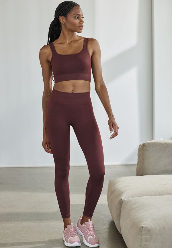 SEAMLESS - Leggings - Hosen - dunkelrot