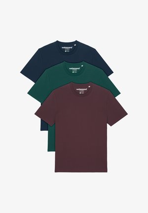 watapparel, 3ER MULTIPACK - T-shirt basique - french navy glazed green red brown