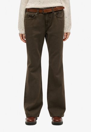 MID RISE  - Jean flare - deep khaki green