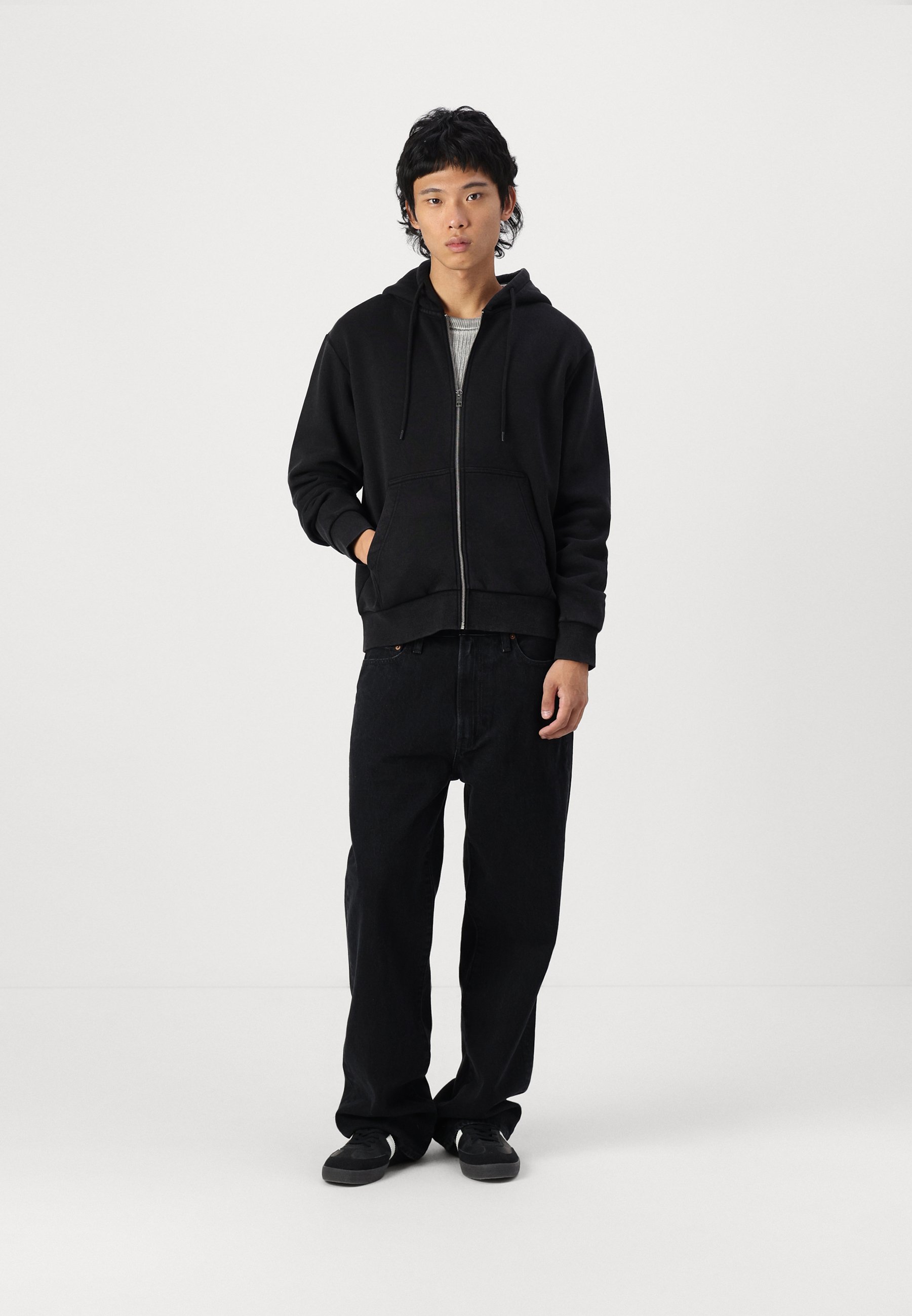 Jack & Jones JORAMOR OVERSIZED HOOD UNISEX - Sweat zippé - black