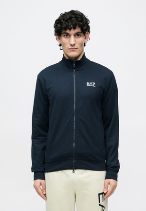 TRAIN CORE - Športna jopa s kapuco na zadrgo - blue