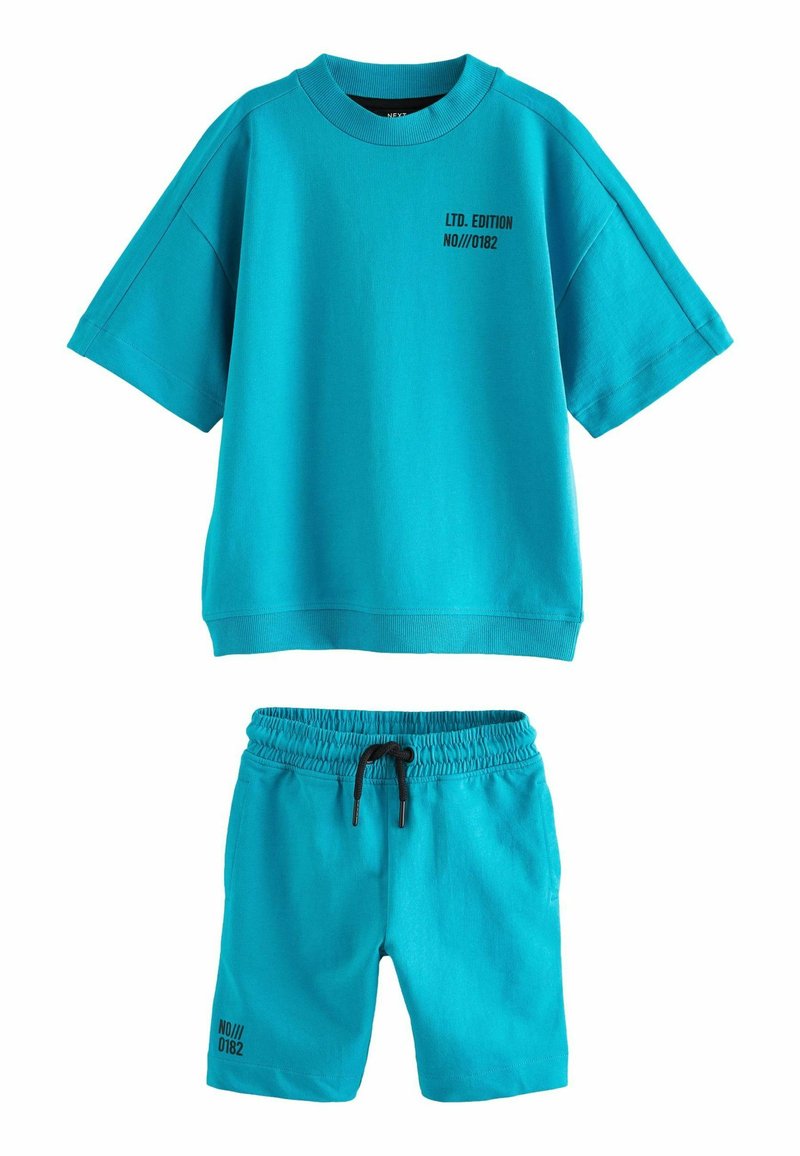 Next SHORT SLEEVE CREW SET REGULAR FIT - Træningsbukser - turquoise blue